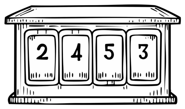 Retro flip number display counter showing the number 2453
