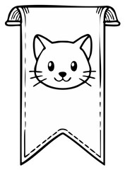 Fototapeta premium Cute Cat Face Banner Illustration for Decoration and Design