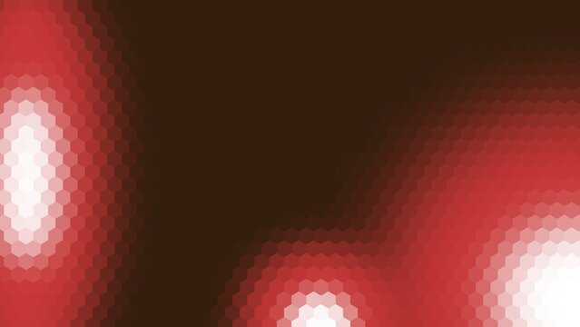 background design with color dark brown, red, and white gradient hexagon pattern surface. gradient with a semicircular shape on the bottom right corner and on the left side of the background