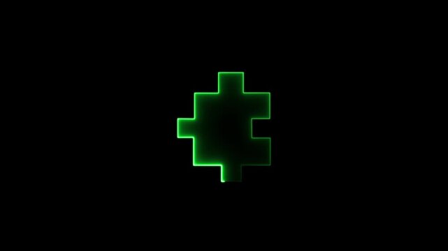 Glowing Green Neon Number Sign Pound Symbol Isolated on Black Background hashtag neon sign
