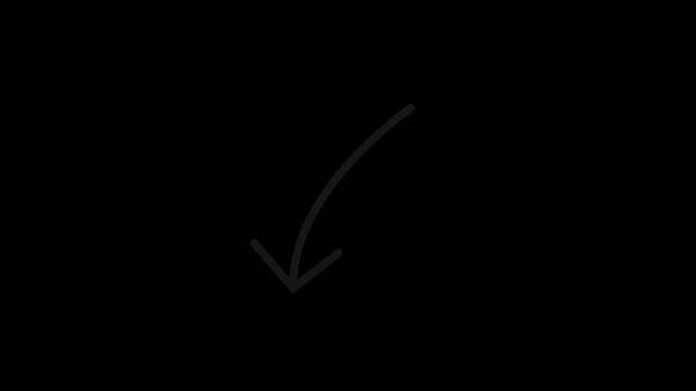 White Arrow Pointer on Black Background Pointing Downward arrow pointer symbol downward pointing directional symbol