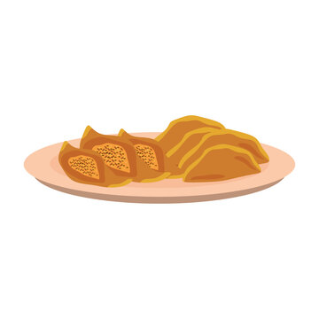 Qatayef, traditional Middle Eastern Ramadan dessert presented on a plate