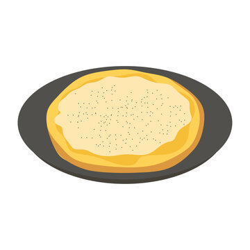 Flat Illustration of Cheese Manakish Flatbread