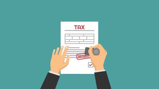tax return video animation tax refund flat concept
