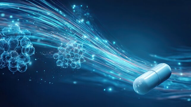 Sustained-release medicinal capsule with molecular streamline light for modern pharmaceutical biotech research