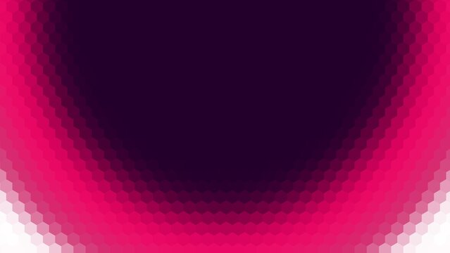 background design with pink and dark gradient hexagon pattern surface. gradient with inverted semicircular shape 