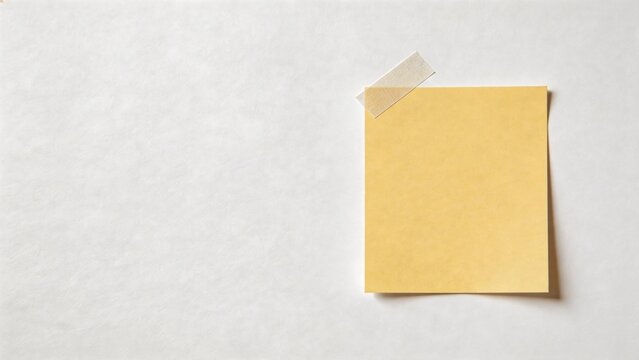 Yellow sticky note on white surface