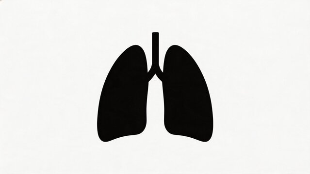 Black silhouette of human lungs