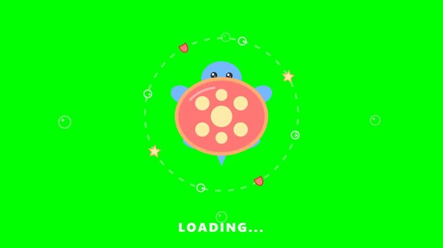 A vector illustration of colorful round turtle Easter eggs resembling plastic fashion buttons and sewing symbols on a bright green background