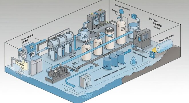 Industrial Water Purification System Diagram