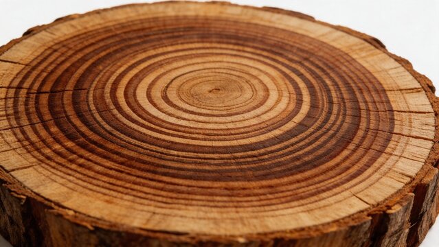Cross section of tree trunk with growth rings