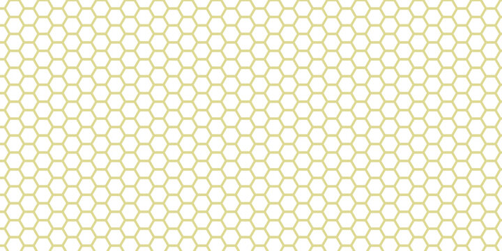 Hexagon honeycomb seamless geometric tessellation abstract yellow vector background symmetry design modern decorative texture