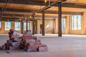 Naklejka premium Industrial Loft Office Renovation Interior In Toronto