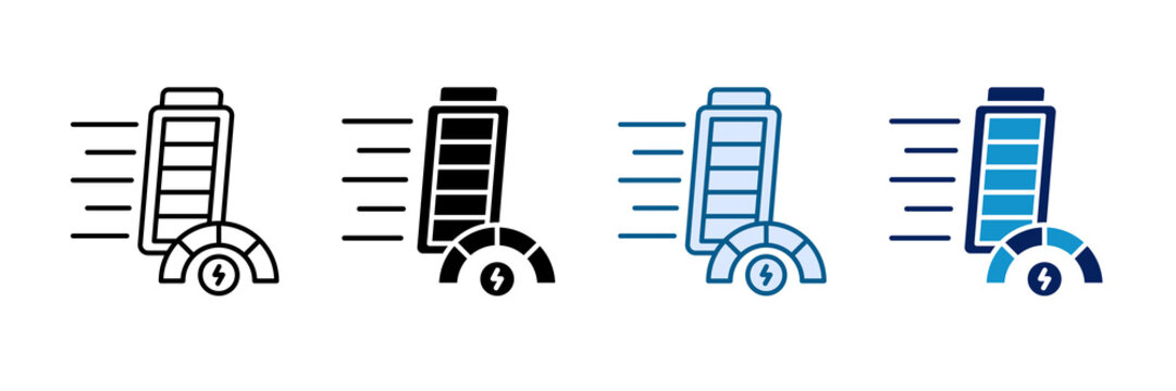 Fast Charging Icon Set Multiple Style Collection