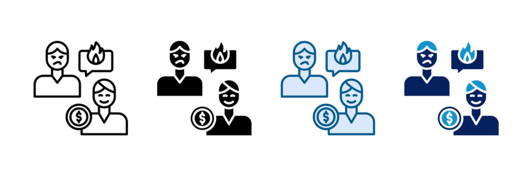 Jealousy Icon Set Multiple Style Collection