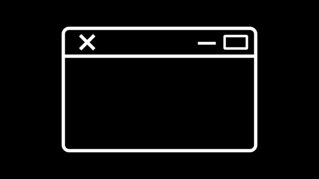 Minimalist dark mode user interface with close button and minimize on laptop screen