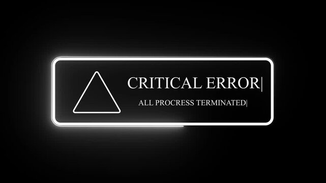 Critical error system failure alert screen glitch technology concept