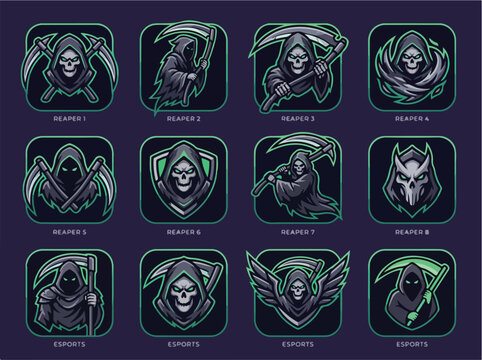 Collection of Grim Reaper Icons.