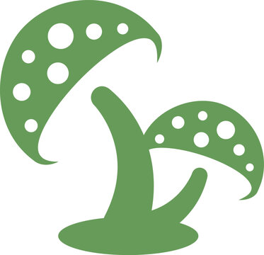 Logo of two mushrooms side by side.