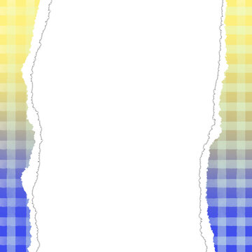 Gradient gingham ripped paper border