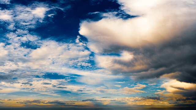 panoramic view of clouds in blue sky