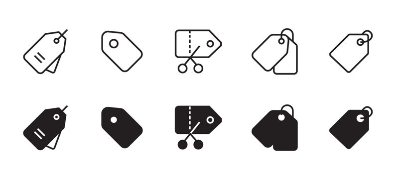 Tag Line Icon Vector Price Label Retail Shopping UI Element
