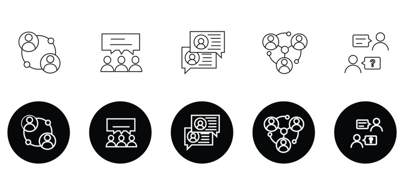 Group Chat Icon Vector Multiple Users Communication UI Element