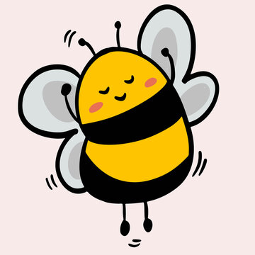 cute dancing bee vector illustration