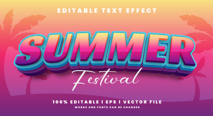 summer festival vector text effect with modern style design © Text monster