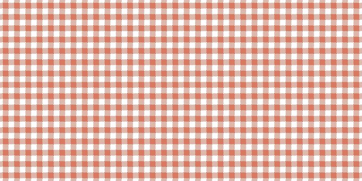 Seamless terracotta orange and white gingham pattern. Classic red checkered textile background, suitable for fashion, home decor, or digital prints.
