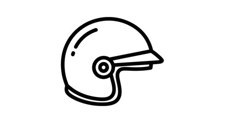 Fototapeta premium Simple motorcycle helmet line icon. Safety gear illustration for bikers, riders, and transport protection. Graphic vector symbol.