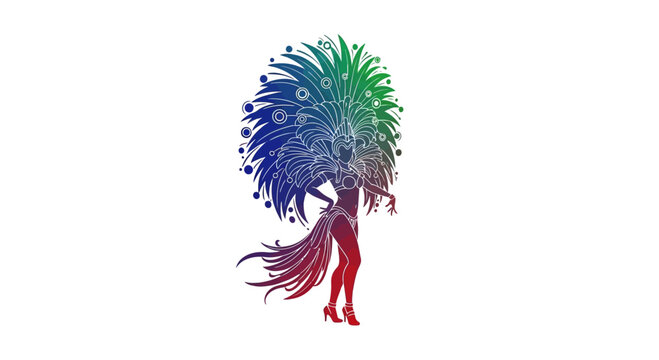 Woman with colorful hair standing alone.