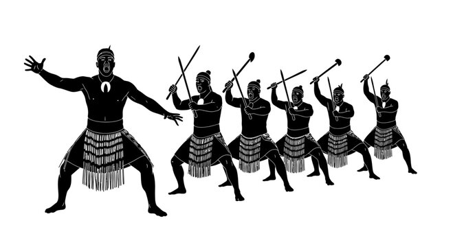 African tribal dance performance group dynamic.