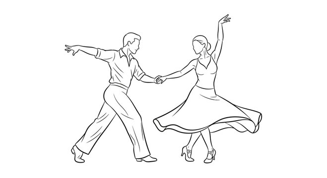 Man and woman dancing together.