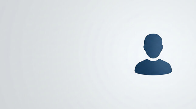 Minimalist blue avatar icon on clean white background