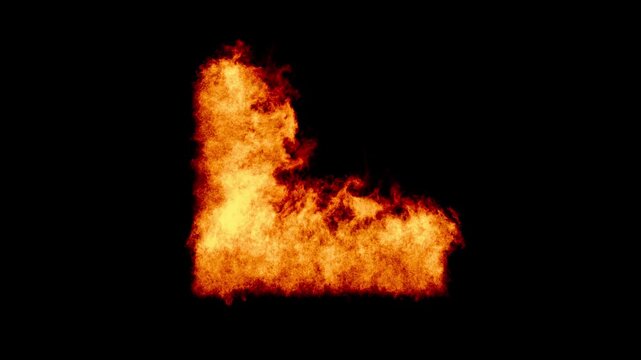 VFX Fire Frame CustomParts BottomLeft 5 Seconds loop