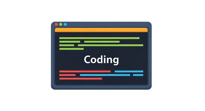 Coding concept on computer screen.