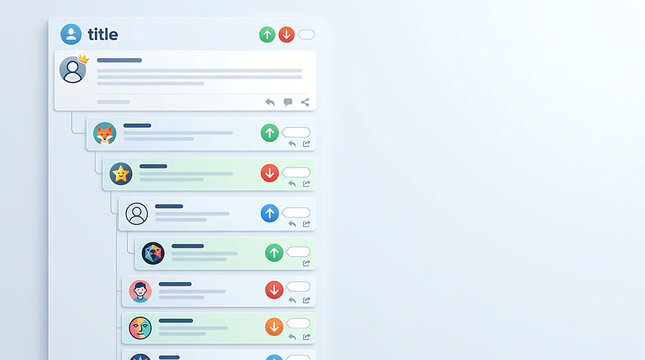 Modern forum thread interface design with minimalist comment bubbles