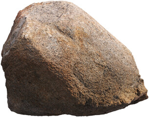 Fototapeta premium Large Weathered Granite Boulder Rock Isolated on Transparent Background