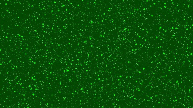 Green Dots Scattered on Dark Green Background Abstract Pattern