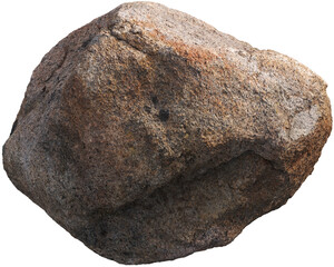 Obraz premium Large Weathered Granite Boulder Rock Isolated on Transparent Background