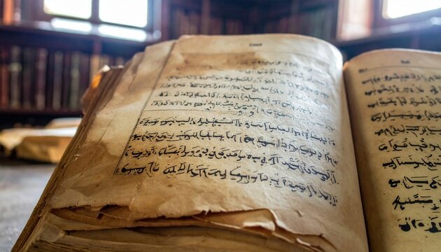 Aged Coptic Manuscript Page with Intricate Religious Texts in Distinct Script, Showcasing Ancient Knowledge