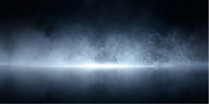 Mysterious Fog on Water: Ethereal mist swirls and dissipates over a dark, reflective surface, creating a serene and atmospheric scene, evoking a sense of calm and mystery.
