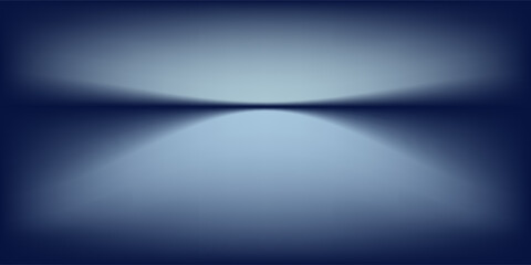 Fototapeta premium Blue and white studio gradient background. Abstract empty room backdrop. 3d vector cool light texture. Luxury neon lights limbo bg. Dark festive color bg. Modern photo studio spotlight glow podium