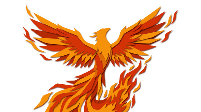 Phoenix Rising from Flames.