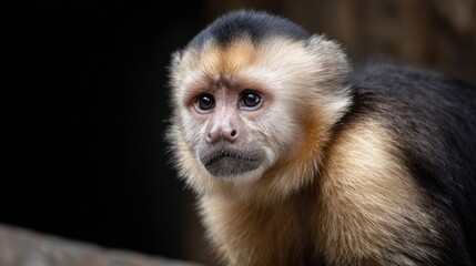 Fototapeta premium Captivating Expression of a Capuchin Monkey in Natural Habitat