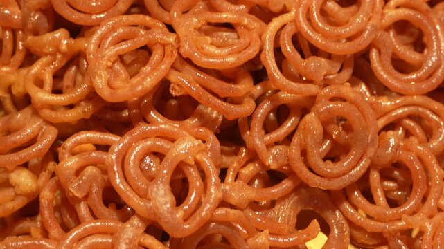 Jalebis are being sold at the fair.