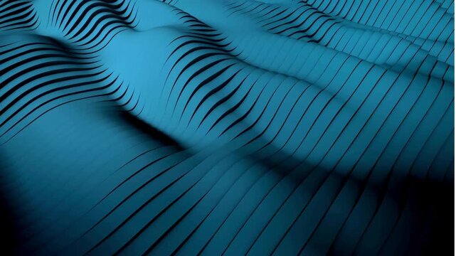 Abstract blue wavy background with flowing lines and undulating patterns