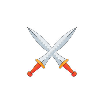 Heavy Knight Broadsword Flat Design Illustration