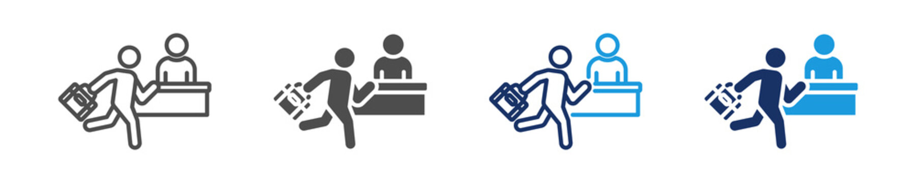 walk in interview icon set with multiple concept